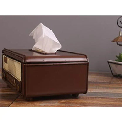 Retro Radio Form Tissue Paper Box Serviette Storage Box Container Papierhandtuchhalter Papierhandtuchhalter Fall für Home Bar Büro