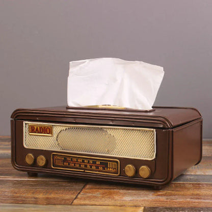 Retro Radio Form Tissue Paper Box Serviette Storage Box Container Papierhandtuchhalter Papierhandtuchhalter Fall für Home Bar Büro